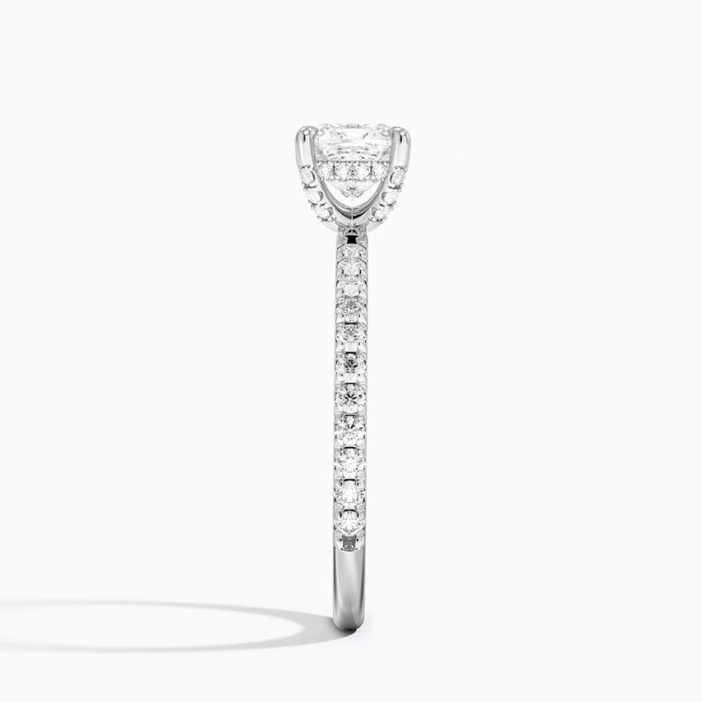 Hidden Halo 1 CT Cushion Cut Lab Grown Diamond Engagement Ring - view 3