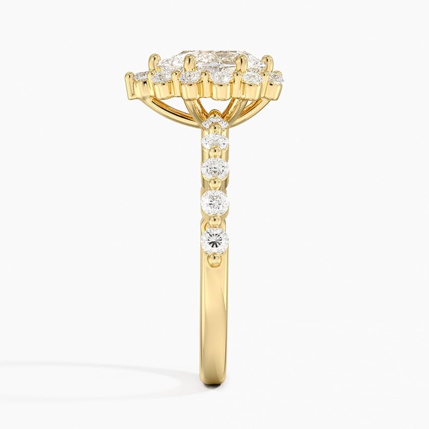 Halo 1 CT Pear Cut Lab Grown Diamond Engagement Ring