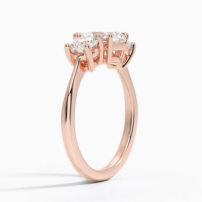 Solitaire 1 CT Radiant Cut Lab Grown Diamond Three Stone Engagement Ring - view 5
