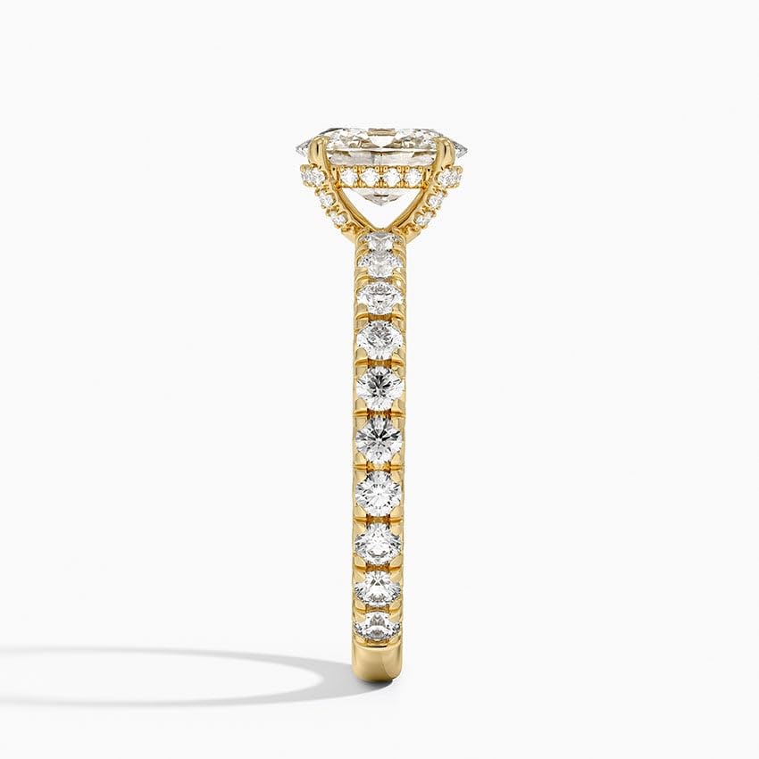 Hidden Halo 1 CT Oval Cut Lab Grown Diamond Engagement Ring - view 3