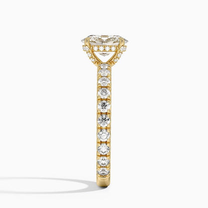 Hidden Halo 1 CT Oval Cut Lab Grown Diamond Engagement Ring - view 3