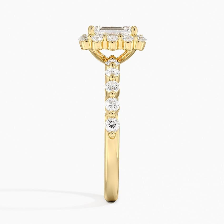 Halo 1 CT Emerald Cut Lab Grown Diamond Engagement Ring