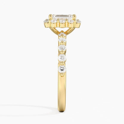 Halo 1 CT Emerald Cut Lab Grown Diamond Engagement Ring