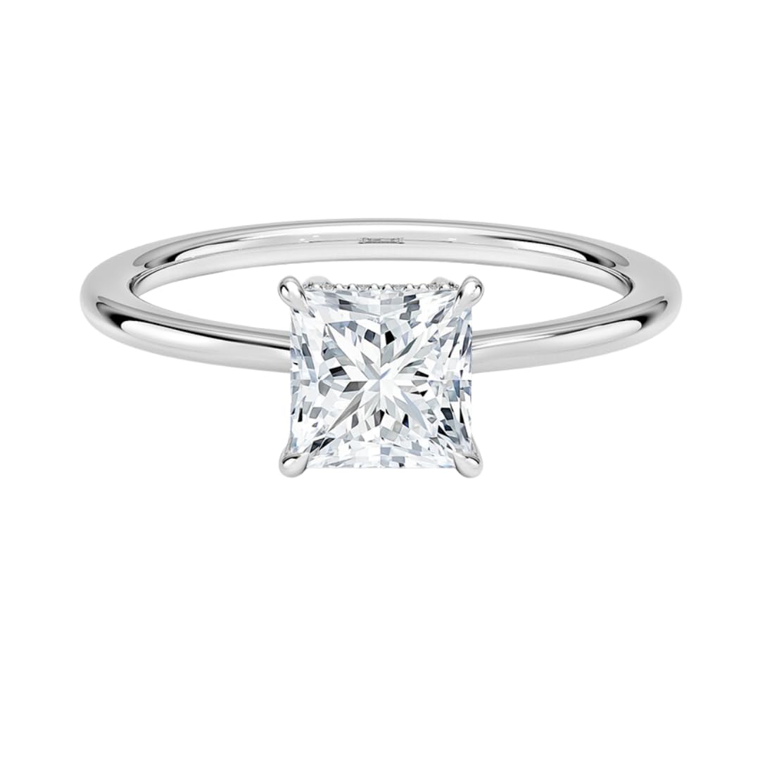 Solitaire 1 CT Princess Cut Lab Grown Diamond Engagement Ring - view 1