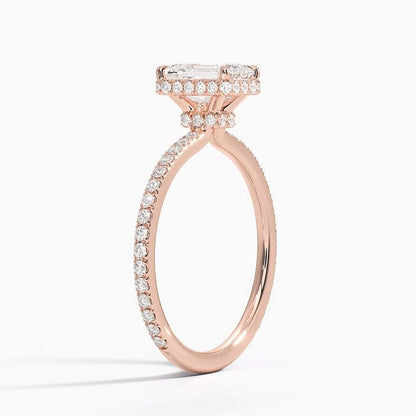 Hidden Halo 1 CT Emerald Cut Lab Grown Diamond Ring - view 5