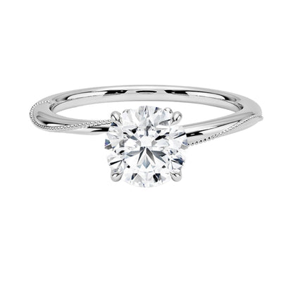 1 CT Round Cut Lab Grown Diamond Engagement Ring - view 4