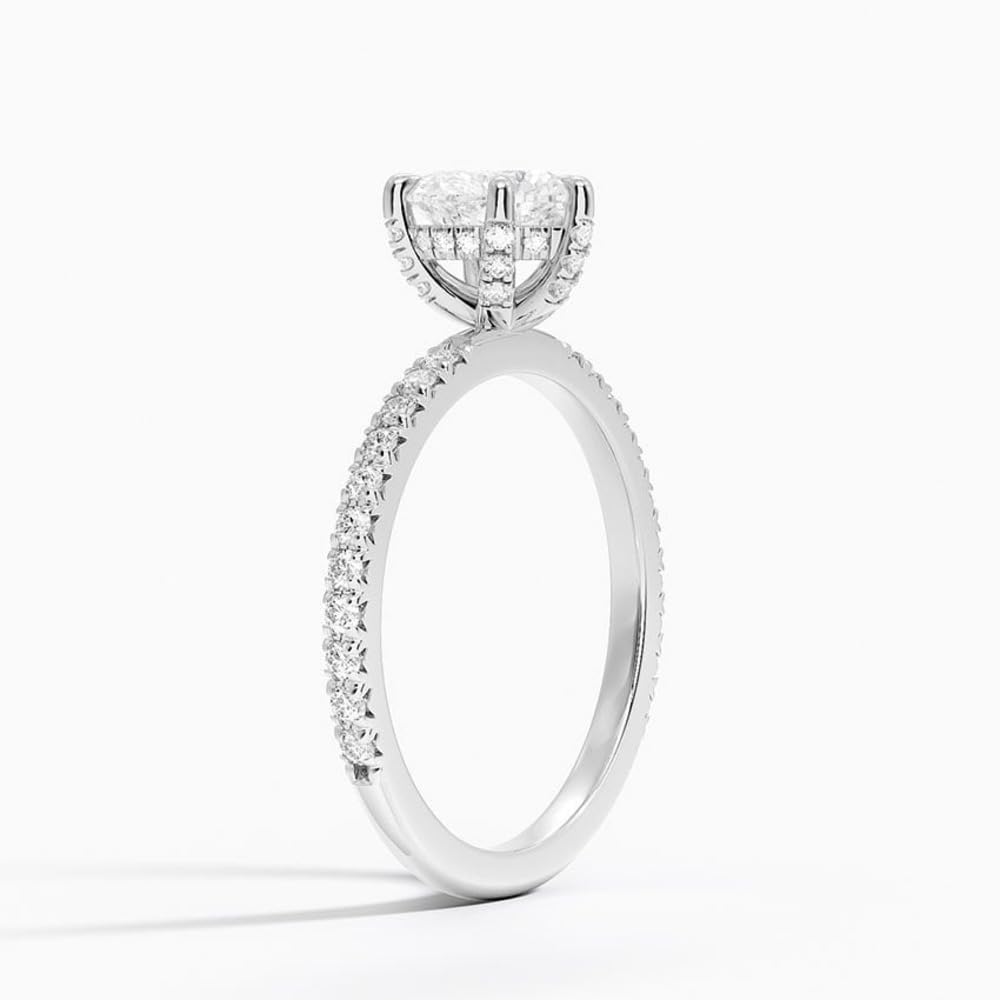 Hidden Halo 1 CT Heart Cut Lab Grown Diamond Engagement Ring - view 3