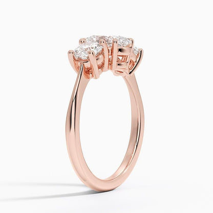 Solitaire 1 CT Oval Cut Lab Grown Diamond Three Stone Engagement Ring - view 5