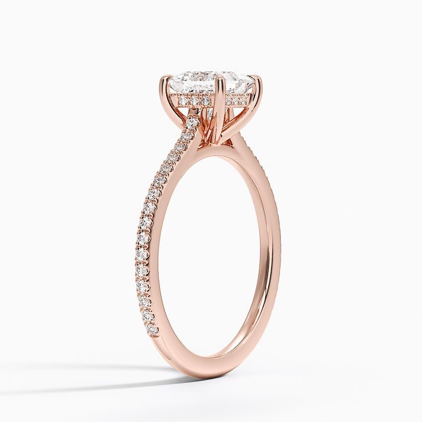 Hidden Halo 1 CT Princess Cut Lab Grown Diamond Engagement Ring - view 7