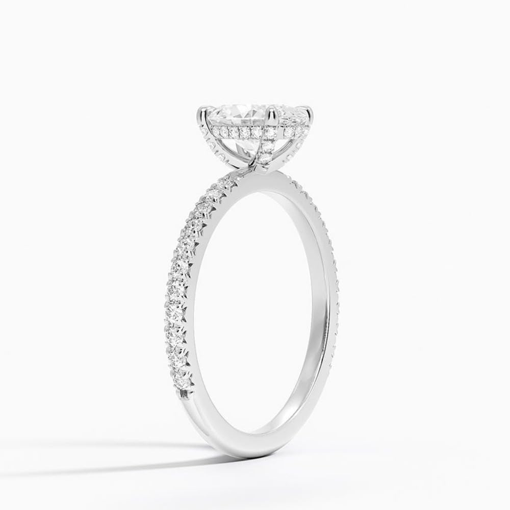 Hidden Halo 1 CT Oval Cut Lab Grown Diamond Engagement Ring - view 5