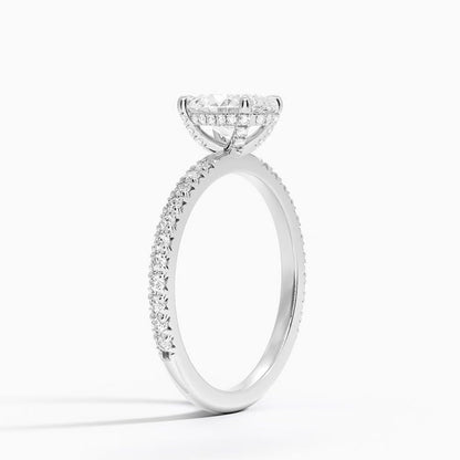 Hidden Halo 1 CT Oval Cut Lab Grown Diamond Engagement Ring - view 5