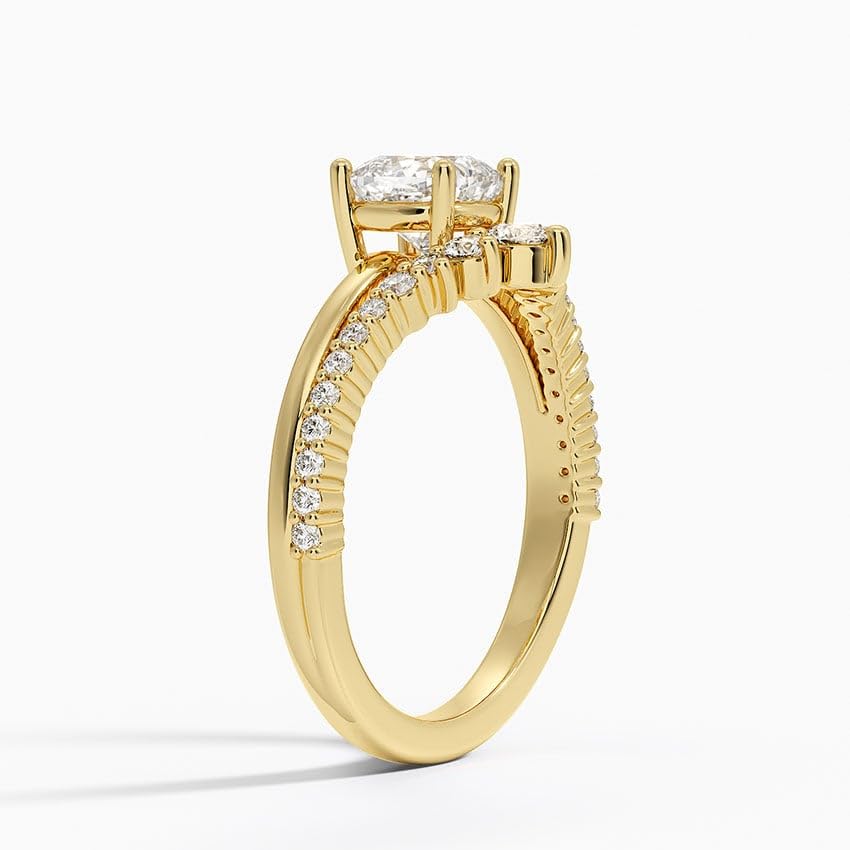 Solitaire 1 CT Cushion Cut Lab Grown Diamond Curved Engagement Ring - view 7