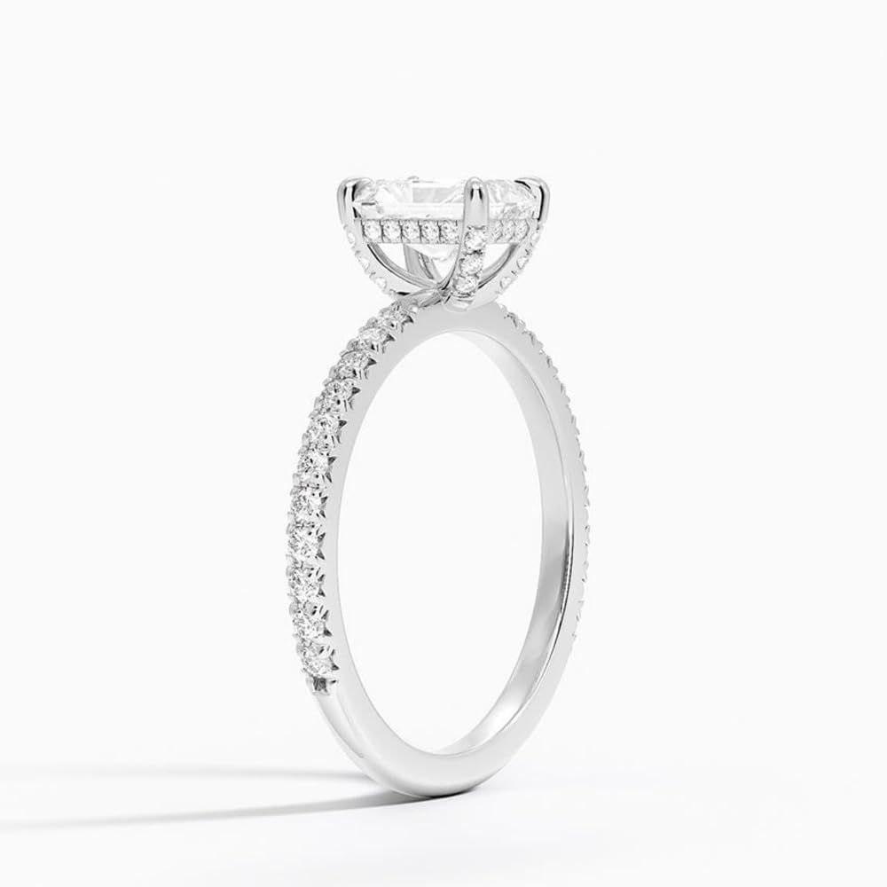 Hidden Halo 1 CT Radiant Cut Lab Grown Diamond Engagement Ring - view 2
