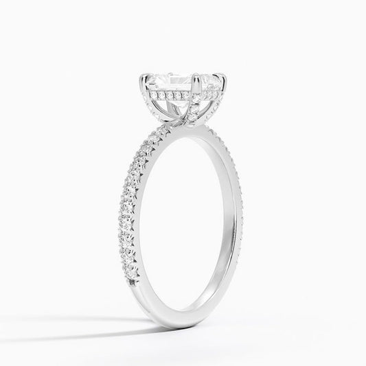 Hidden Halo 1 CT Radiant Cut Lab Grown Diamond Engagement Ring - view 2