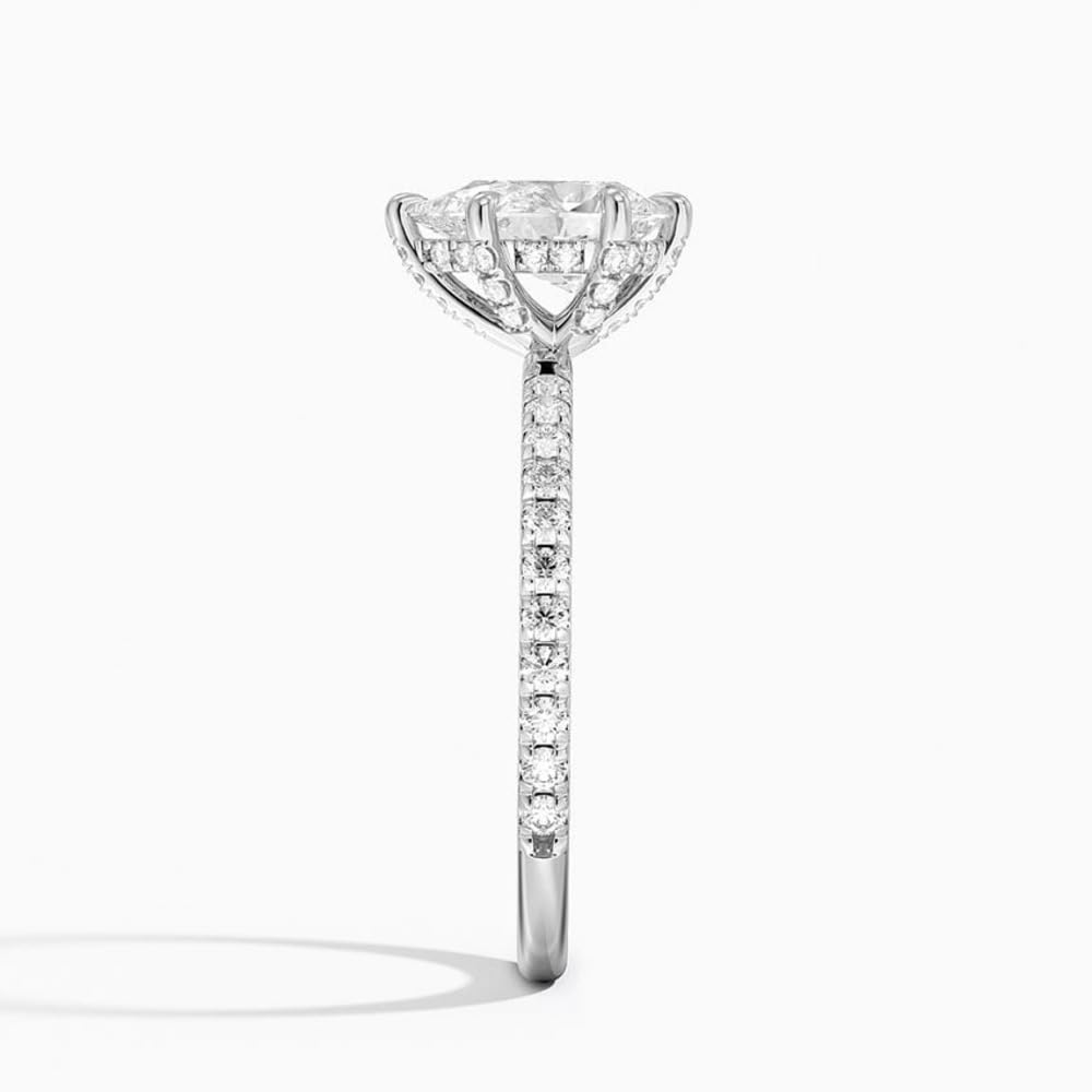 Hidden Halo 1 CT Pear Cut Lab Grown Diamond Engagement Ring - view 3