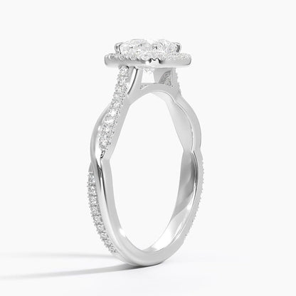 Twisted Band 1 CT Cushion Cut Lab Grown Diamond Engagement Halo Ring - view 5