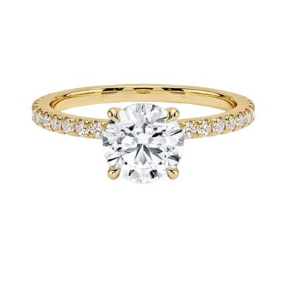 Hidden Halo 1 CT Round Cut Lab Grown Diamond Engagement Ring - view 7