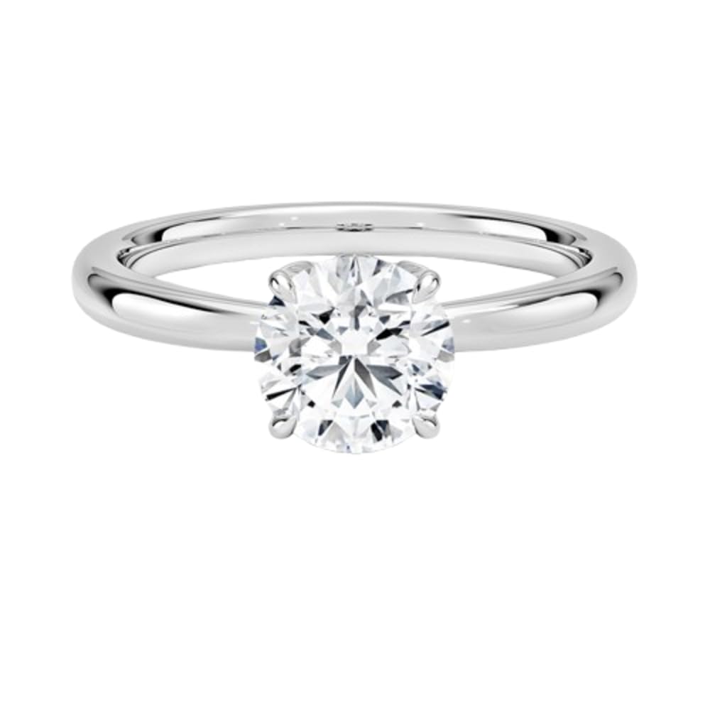 1 CT Round Cut Lab Grown Diamond Engagement Ring - view 4