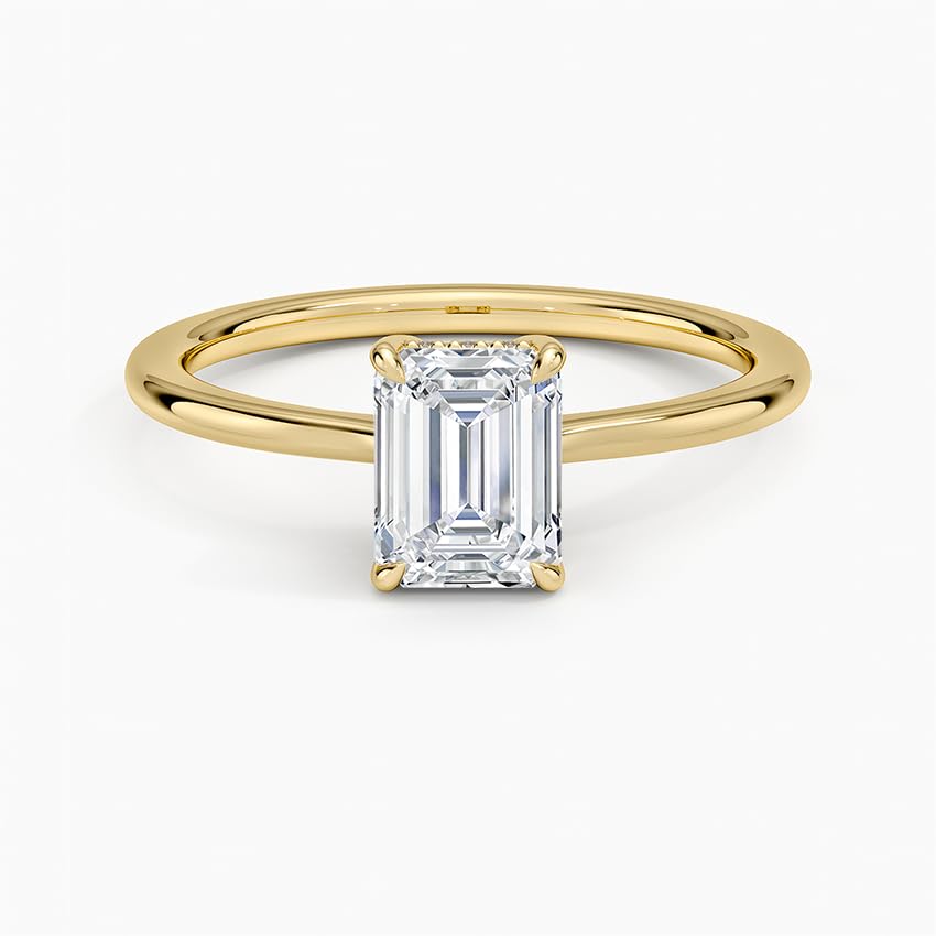 Solitaire 1 CT Emerald Cut Lab Grown Diamond Engagement Ring - view 4