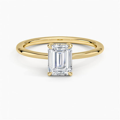 Solitaire 1 CT Emerald Cut Lab Grown Diamond Engagement Ring - view 4