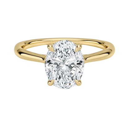 Solitaire 2 CT Oval Cut Lab Grown Diamond Ring - view 6