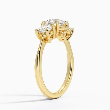 Solitaire 1 CT Round Cut Lab Grown Diamond Three Stone Engagement Ring - view 5