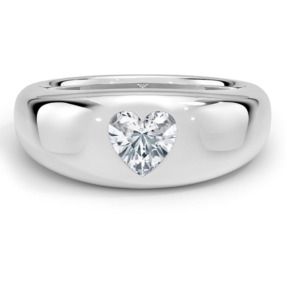 Solitaire 1 CT Heart Cut Lab Grown Diamond Bezel Engagement Ring - view 1