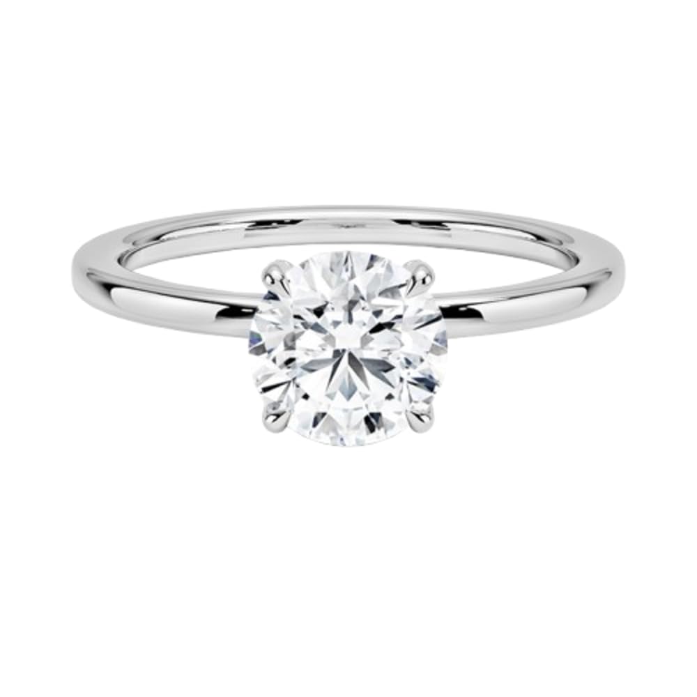 Solitaire 1 CT Round Cut Lab Grown Diamond Hidden Halo Engagement Ring - view 6