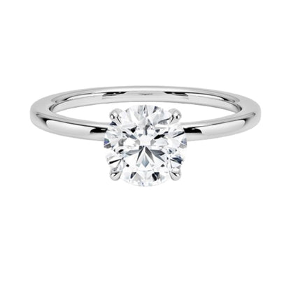 Solitaire 1 CT Round Cut Lab Grown Diamond Hidden Halo Engagement Ring - view 6