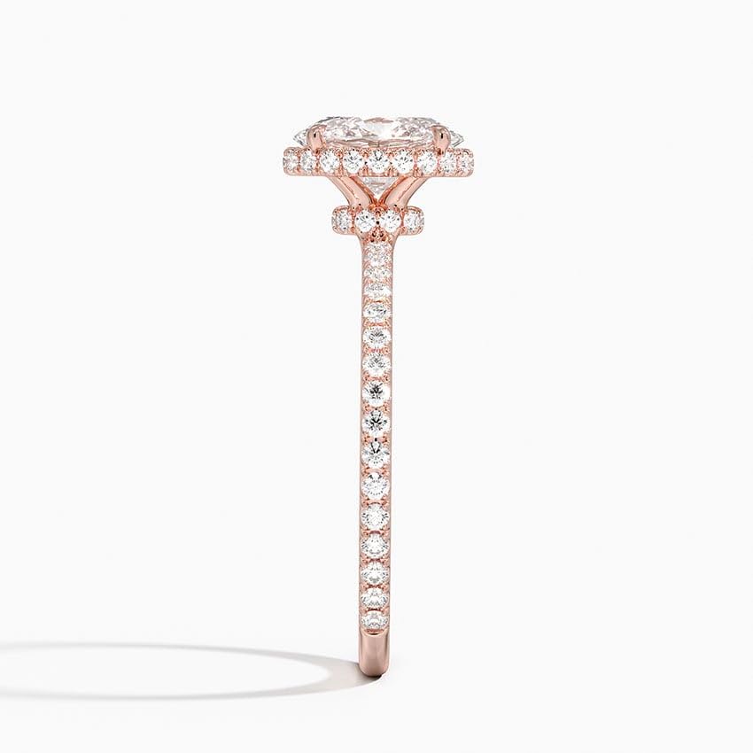 Hidden Halo 1 CT Oval Cut Lab Grown Diamond Ring - view 3