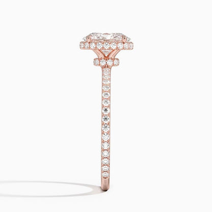 Hidden Halo 1 CT Oval Cut Lab Grown Diamond Ring - view 3