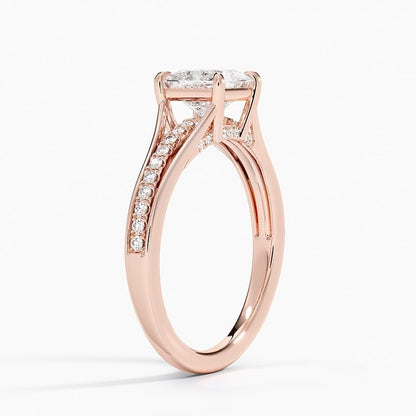 Pave 1 CT Princess Cut Lab Grown Diamond Engagement Ring - view 5