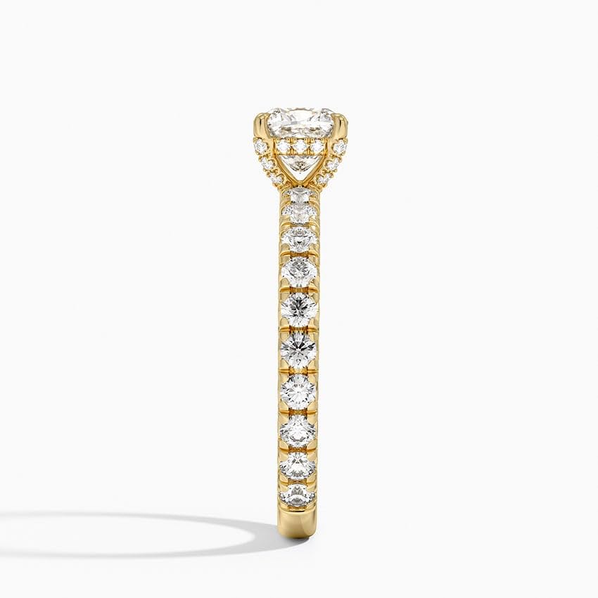 Hidden Halo 1 CT Cushion Cut Lab Grown Diamond Engagement Ring - view 3