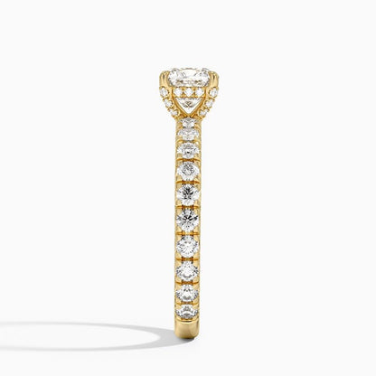 Hidden Halo 1 CT Cushion Cut Lab Grown Diamond Engagement Ring - view 3