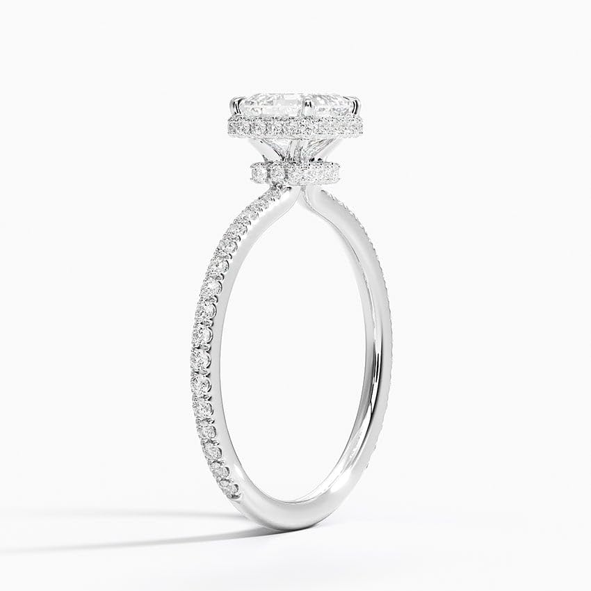 Hidden Halo 1 CT Asscher Cut Lab Grown Diamond Ring - view 2