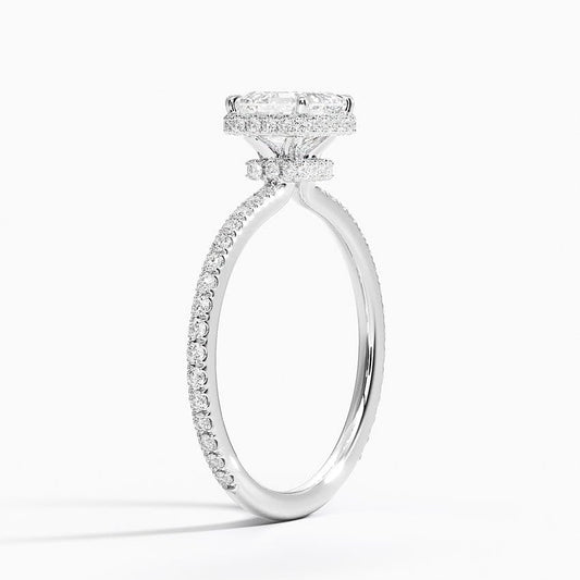 Hidden Halo 1 CT Asscher Cut Lab Grown Diamond Ring - view 2
