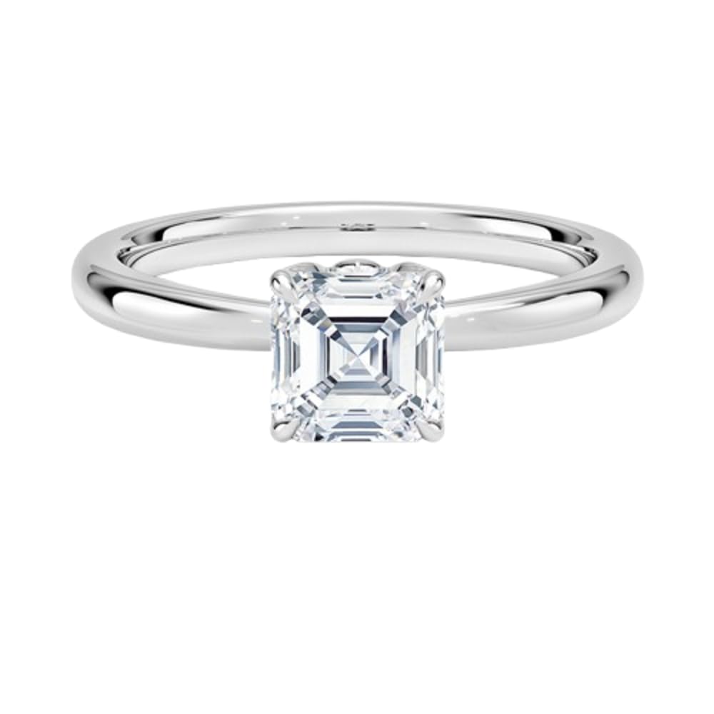 1 CT Asscher Cut Lab Grown Diamond Engagement Ring - view 1