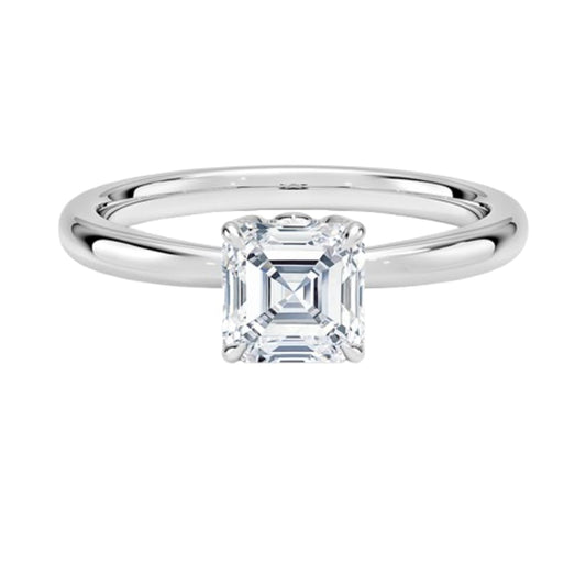 1 CT Asscher Cut Lab Grown Diamond Engagement Ring - view 1