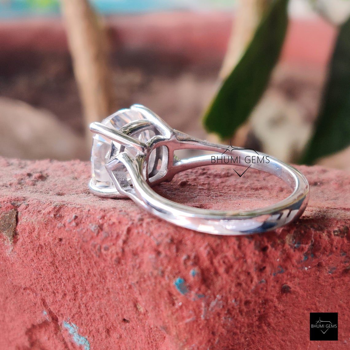 4 CT Cushion Cut Moissanite Solitaire Engagement Ring - view 5