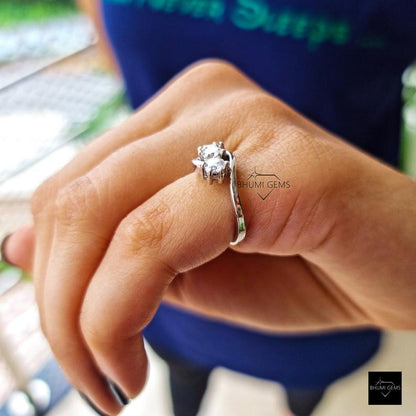 4mm Round Moissanite Three Stone Engagement Ring - view 4
