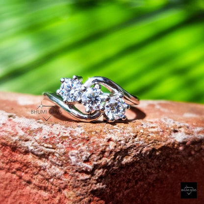4mm Round Solitaire Moissanite Diamond Ring