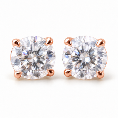 Round Colorless Moissanite Earrings