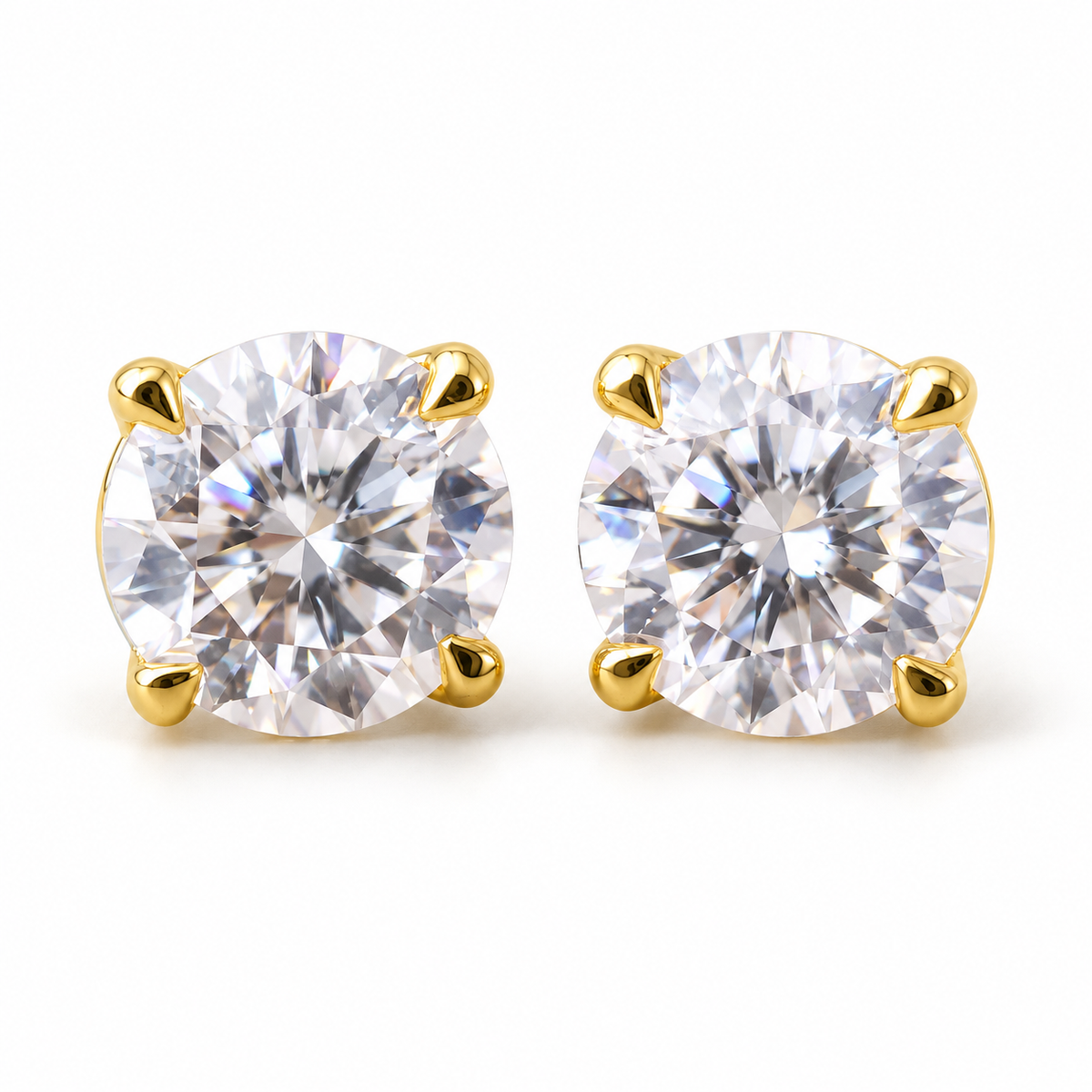 Round Colorless Moissanite Earrings
