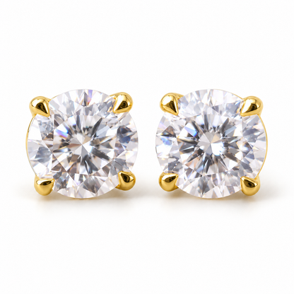 Round Colorless Moissanite Earrings