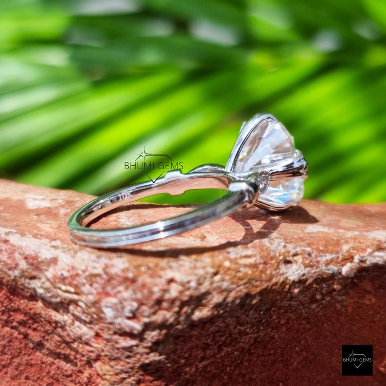 5 CT Asscher Moissanite Engagement Ring - view 3