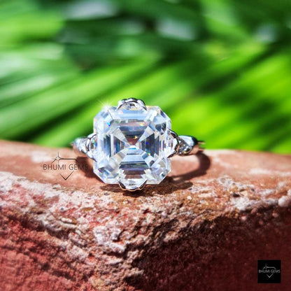 5 CT Asscher Moissanite Engagement Ring - view 6