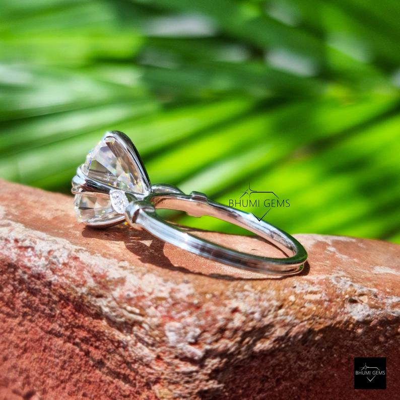 5 CT Asscher Moissanite Engagement Ring - view 4