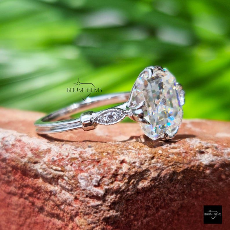 5 CT Asscher Moissanite Engagement Ring - view 2