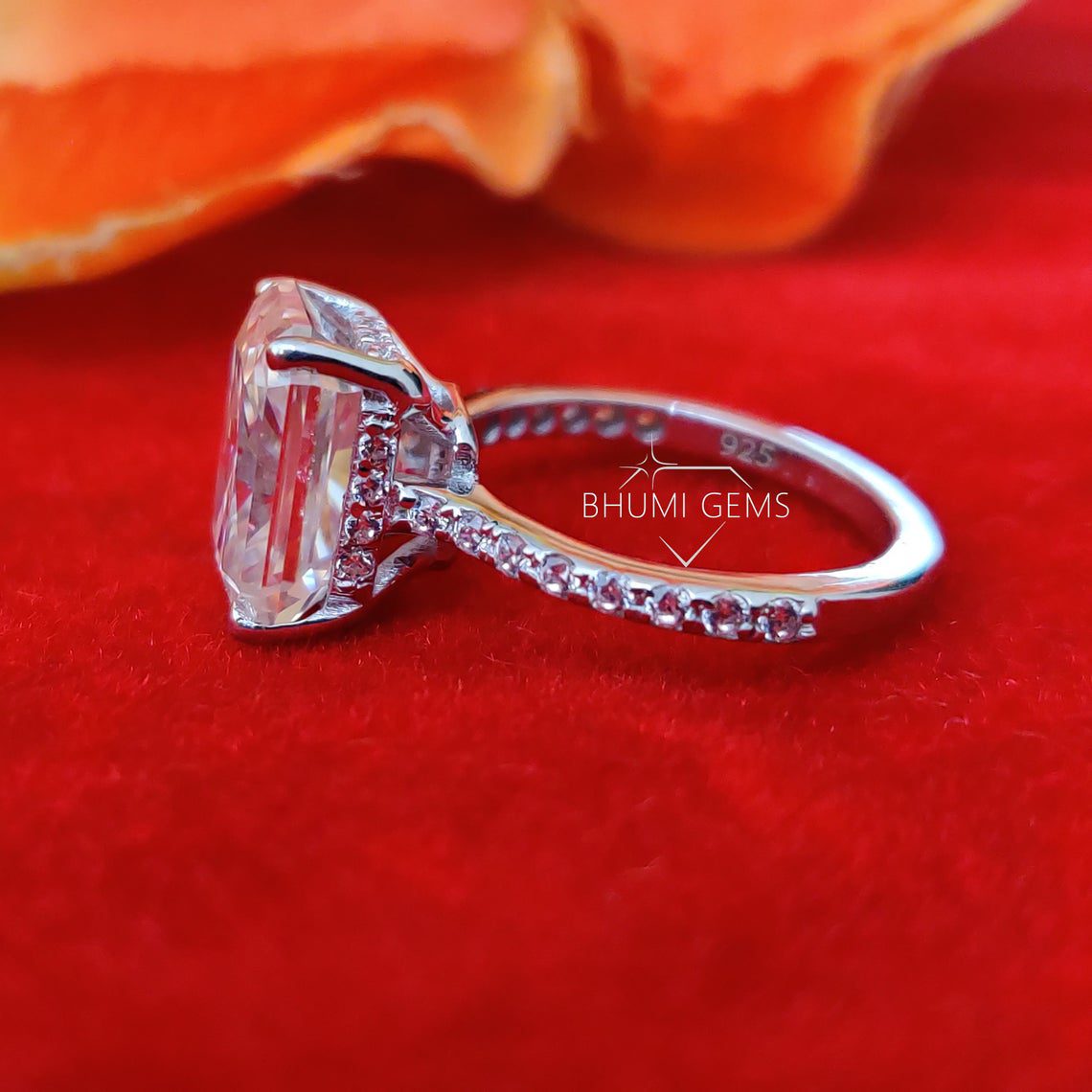 5.00CT Radiant Cut VVS1 Brilliant Diamond Moissanite Engagement Ring - view 5