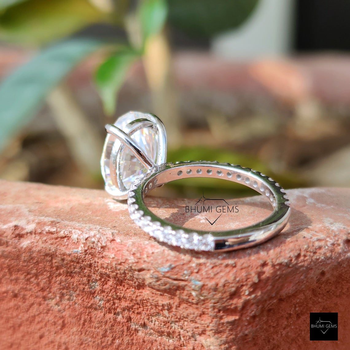 4.28 TCW Oval Moissanite Solitaire Engagement Ring - view 5